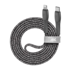 კაბელი RIVACASE PS6107 GR12 ENG Type-C / Lightning nylon braided cable, 1,2m