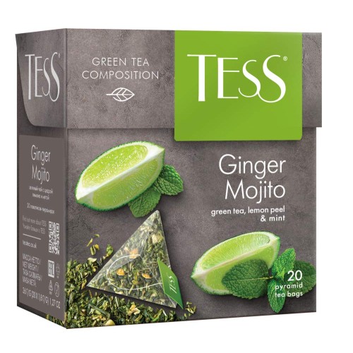 Tess/ტესს მწვანე ჩაი ლიმონის ცედრით და პიტნით 20ც.
