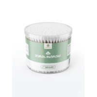 ბამბის ჰიგიენური ჩხირები ხის ტარით