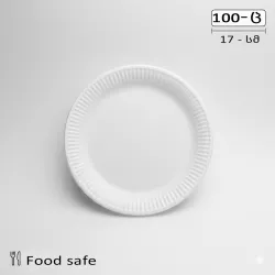 თეფში ერთჯერადი პლასტმასის 17 - სმ  (100 ცალი)