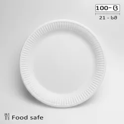 თეფში ერთჯერადი  პლასტმასის 21 - სმ (100 ცალი)