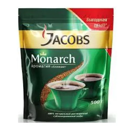 ხსნადი ყავა იაკობს მონარქი Jacobs Monarch 500გრ პაკეტი