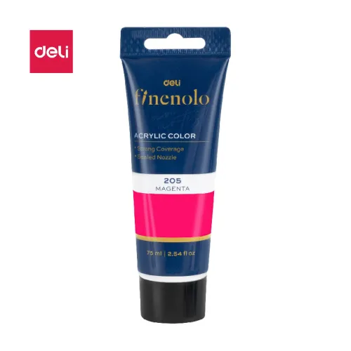 აკრილის საღებავი, 75მლ ტუბა,   PINK  C75-PK , DELI
