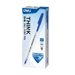 კალამი ბურთულიანი Bullet tip 0.7mm BLUE Q1-BL, DELI