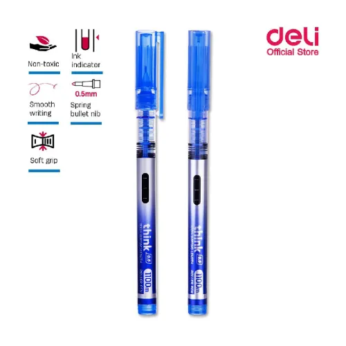 კალამი მელნიანი Roller Pen 0.5mm BLUE Q300BL ,DELI