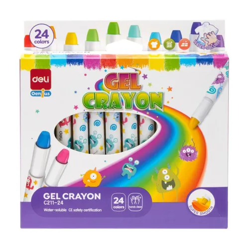 პასტელი GEL Crayon 24color C211-12, DELI