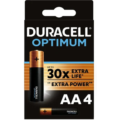ელემენტი Duracell Optimum LR6 / AA Blister 4
