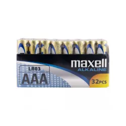 Maxell- შეკვრა ელემენტების 32 ცალიანი,    AAA ზომა, LR03, Alkaline
