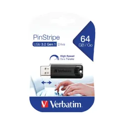 Verbatim-USB ფლეშ მეხსიერება USB3.2 Drive 64Gb Pinstripe Black