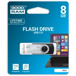GOODRAM-USB ფლეშ მეხსიერება 8GB UTS2, Black USB 2.0