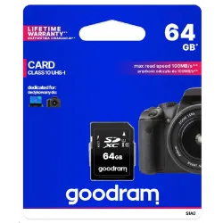 GOODRAM- SD ბარათი 64GB SD CARD class 10 UHS I GOODRAM