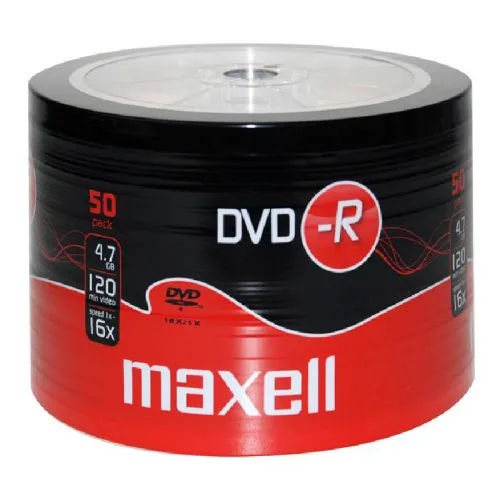 Maxell-შეკვრა დისკების 50-ცალიანი DVD-R, 16X 50SCHRINK