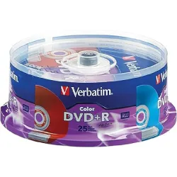 Verbatim-დისკი DVD+R 16x , Colour Slim Case