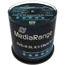 Media Range- შეკვრა დისკების 100-ცალიანი DVD+R DoubleLayer 8.5Gb 8x Cake25 MR471