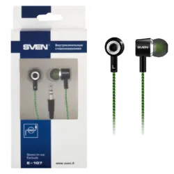 ყურსასმენი SVEN E-107 black-green SV-015404