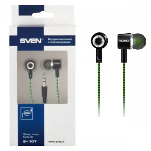 ყურსასმენი SVEN E-107 black-green SV-015404