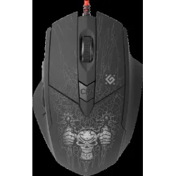 მაუსი Doom Fighter GM-260L Wired gaming mouse, black,6 buttons, 3200dpi DEFENDER