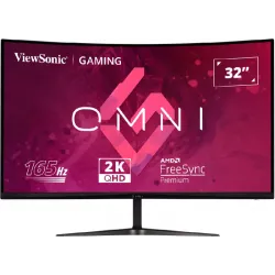 Monitor/ ViewSonic/ ViewSonic Omni VX3218C-2K 32 Inch Curved 1ms 1440p 165hz Gaming Monitor with FreeSync Premium, Eye Care, HDMI and Display Port, Black