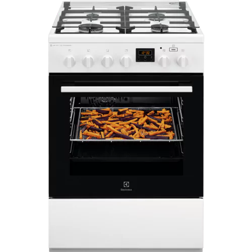 Gas Cooker/ Electrolux/ Electrolux LKK660200W Top 4 Gas, Oven Electric, 857х600х600, White, Gas Control