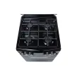 Gas Cooker/ Oz/ Oz OM 6040 BL / OCourved60X60 Coocker, 4Gas, Oven-Combination,Lighter, 2Plates, 60x60x85, Black, Top glass