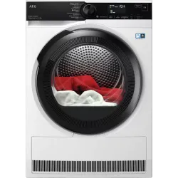 Dryer/ AEG/ საშრობი AEG TR838P4R - 8 KG, 60X60X85, HEAT PUMP, Condenser, White , Black Panel