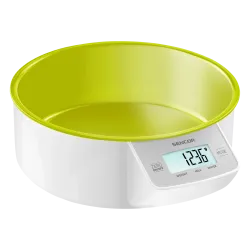 Scale/ Sencor SKS 4004GR Kitchen Scale, Touch control sensors, Practical removable bowl (volume 1000 ml), Weight up to 5 kg (sensitivity 1 g), 2x 1.5 V AAA