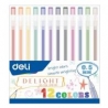 კალამი მელნიანი Gel Pen 0.5mm G119-12C ,12 Colors, 12 ფერი  DELI