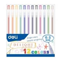 კალამი მელნიანი Gel Pen 0.5mm G119-12C ,12 Colors, 12 ფერი  DELI