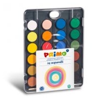 აკვარელი 24 watercolour tablets 30 mm with lid/mixing palette and 1 brush  PRIMO